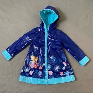 Girls DISNEY FROZEN  Hooded Fleece Lined Rain Coat ANNA ELSA TODDLER SIZE  4T 4